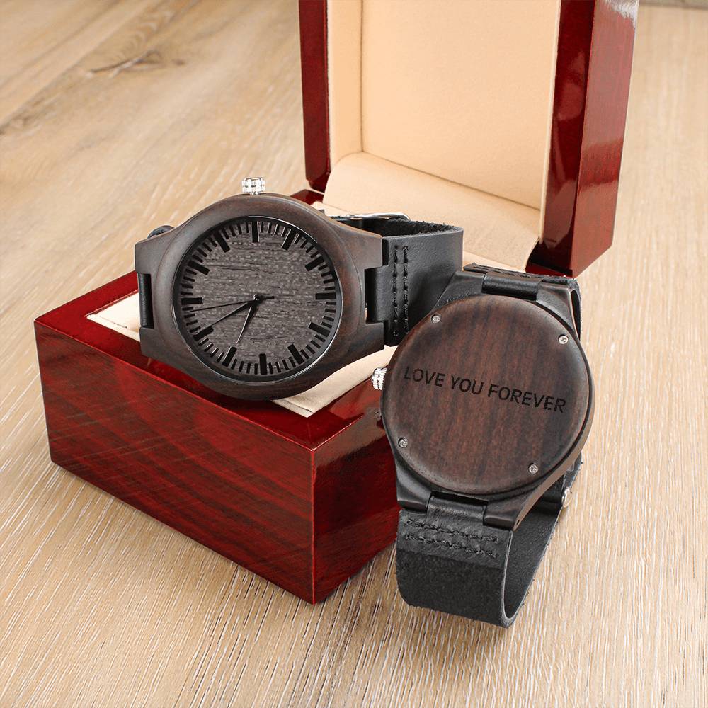 ENGRAVED WOODEN WATCH