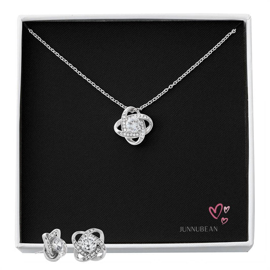 Love Knot Necklace and Earrings Set